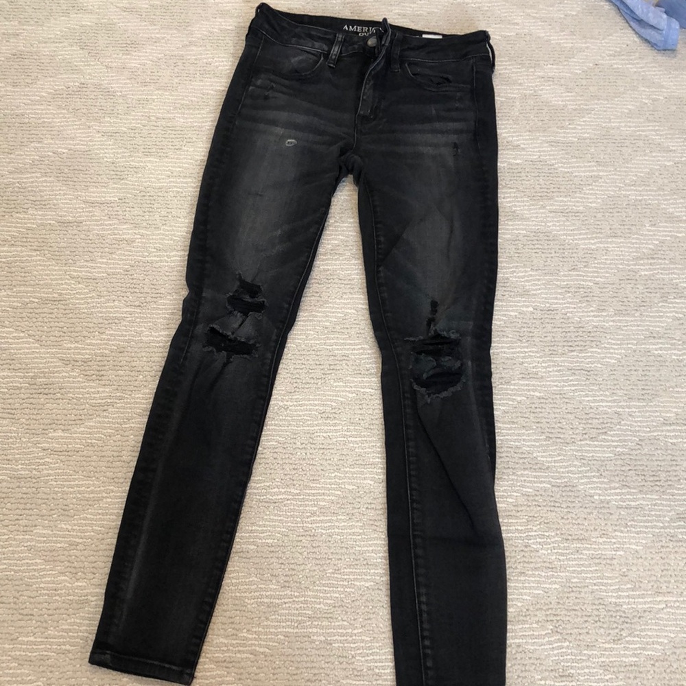 Black American eagle skinny jeans